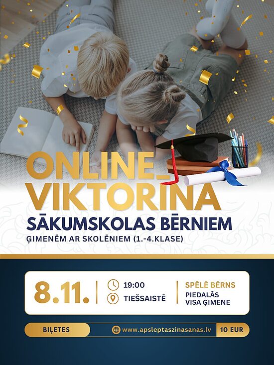 ONLINE 8.11. Bērnu viktorīna (1.-4.klase)
